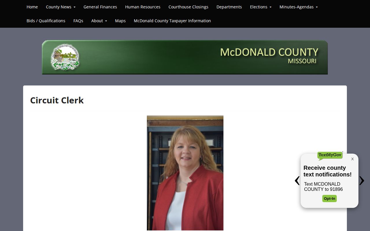 McDonald County Circuit Clerk contact and office hours